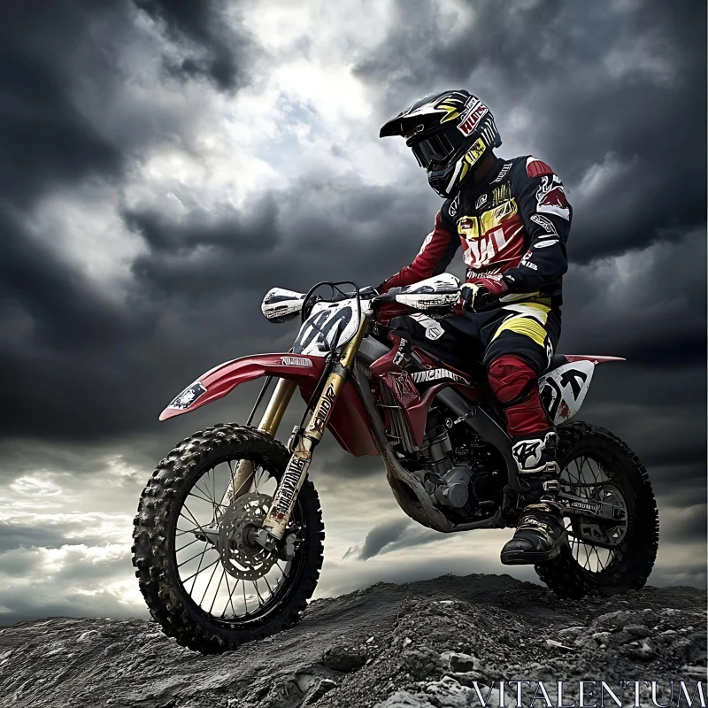 Dirt Bike Rider in Action AI Image