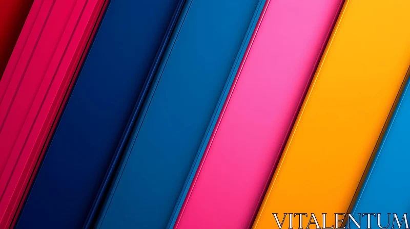 Abstract Colorful Stripes Composition AI Image