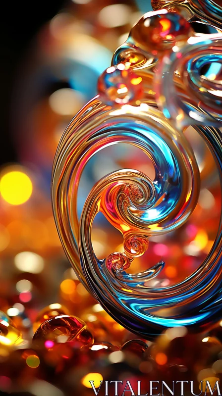 Mesmerizing Abstract Art of Colorful Liquid Dance AI Image