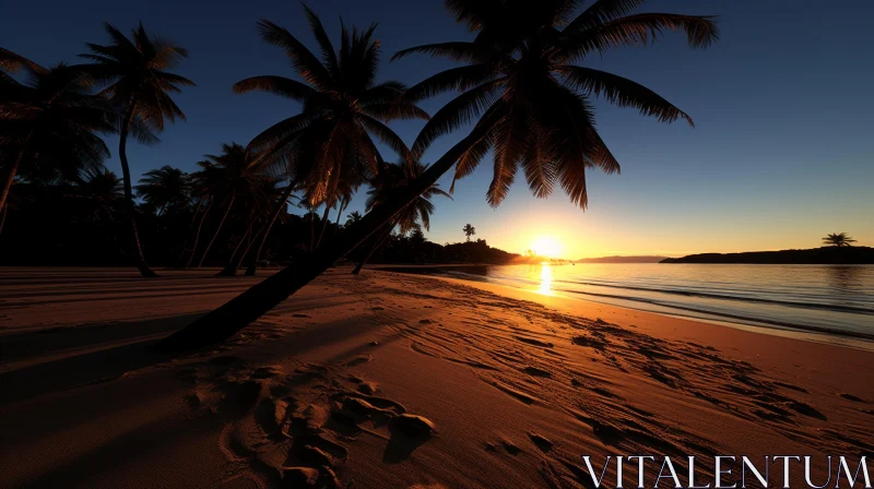 Tropical Beach Sunset: A Serene Escape AI Image