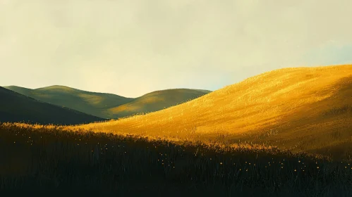 Rolling Hills in Golden Light