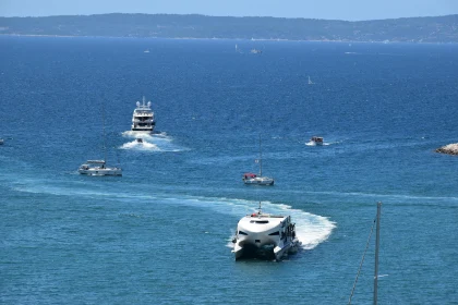 Boats on Calm Ocean Scene