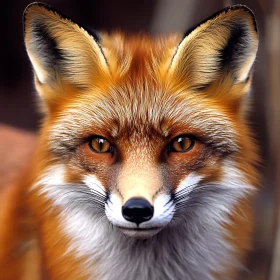 Fox Portrait with Intense Gaze