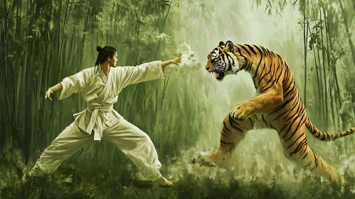 Martial Arts Tiger Encounter Artwork