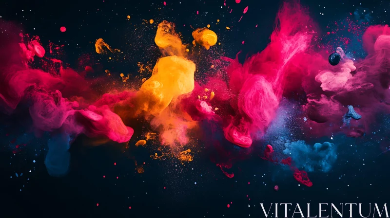 Colorful Smoke and Paint Abstract Design AI Image