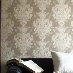 Elegant Interior with Patterned Wallpaper