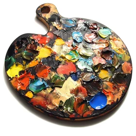 Painter's Palette with Mixed Oil Colors