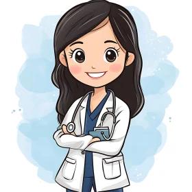 Smiling Doctor Cartoon Character