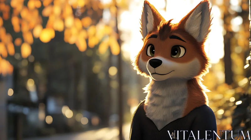 AI ART Fox in Autumnal Light