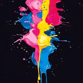 Colorful Paint Burst on Dark Background