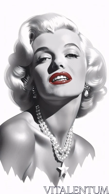 Iconic Marilyn Monroe in Black and White AI Image