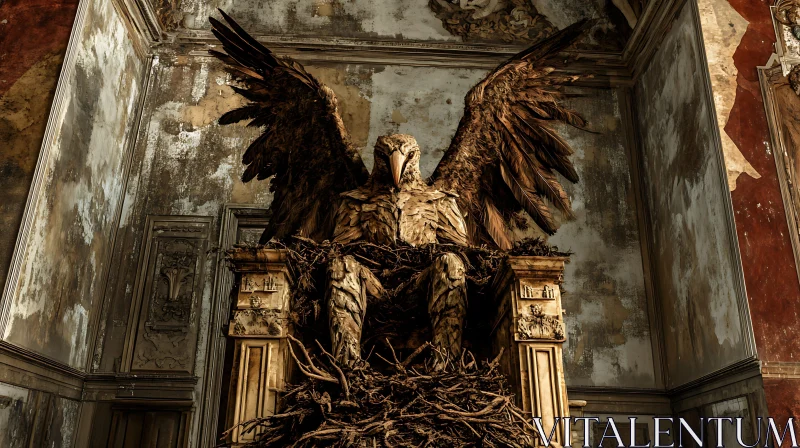 AI ART Eagle Throne Sculpture