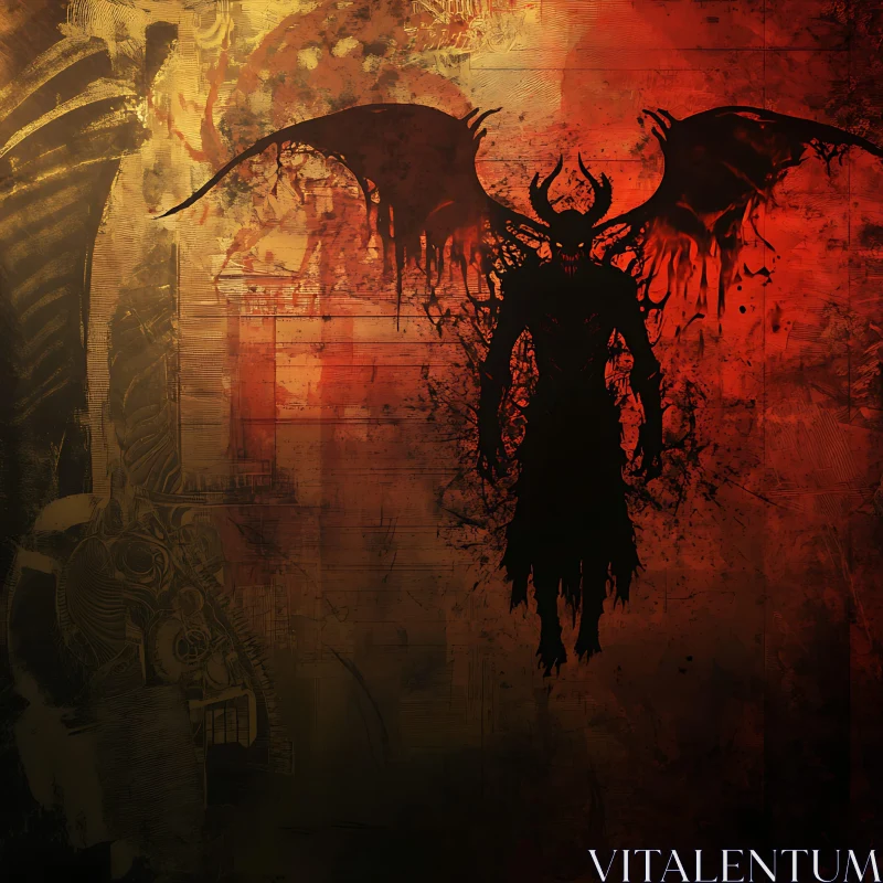 Winged Demon in Shadow AI Image