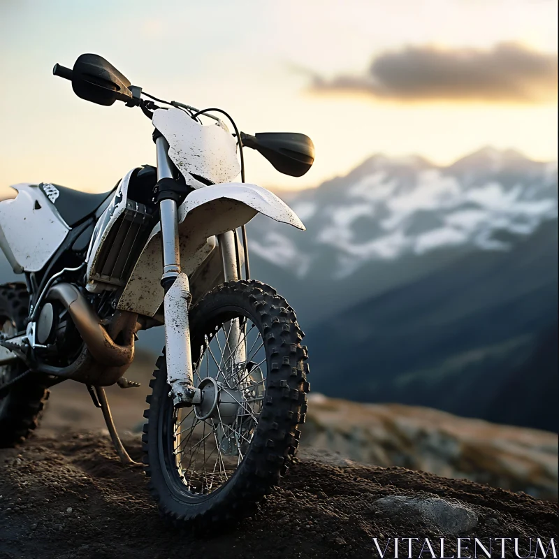 Off-Road Motorcycle on Hilltop AI Image