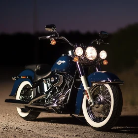 Midnight Rider: A Blue Motorcycle