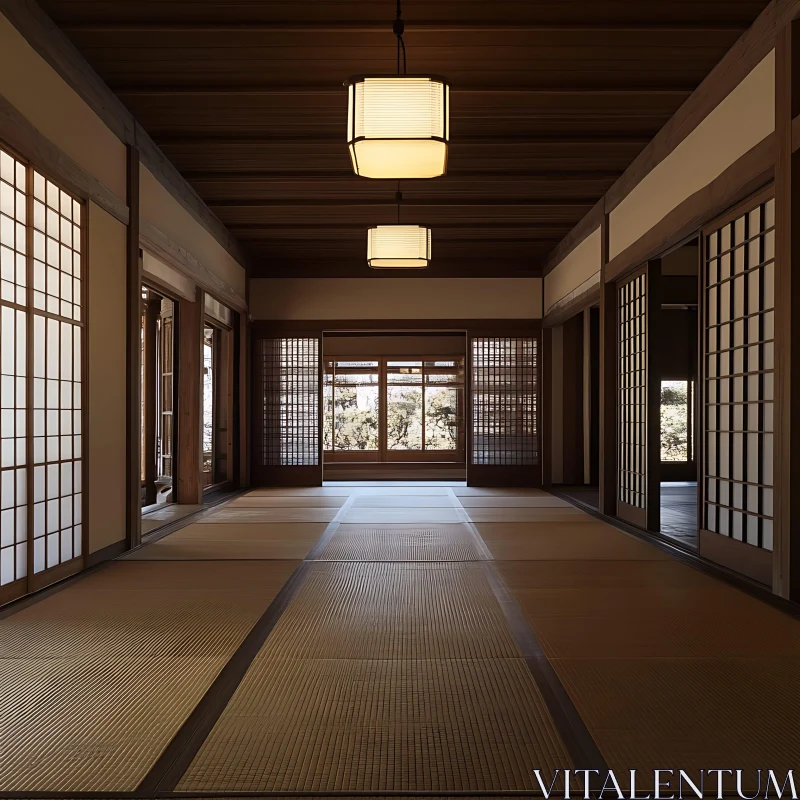 Traditional Japanese House Interior AI Image