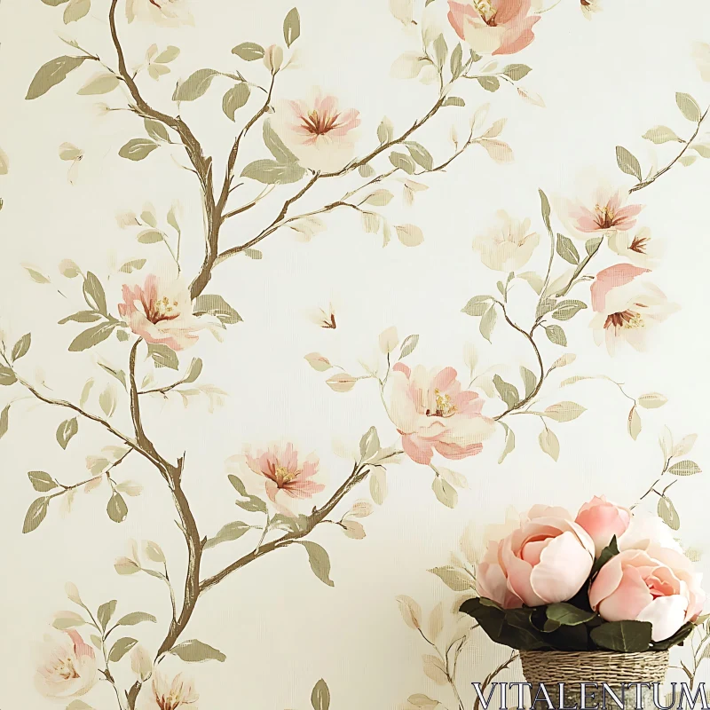 AI ART Gentle Pink Floral Design