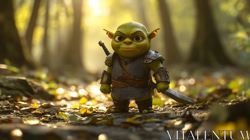 AI ART Stylized Ogre in Sunlight Forest