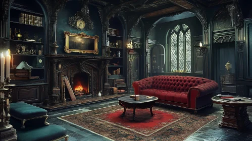 Dark Academia Living Room