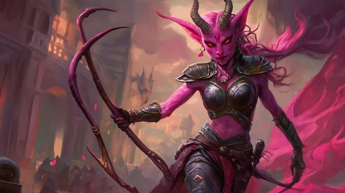 Female Demon Warrior with Bow