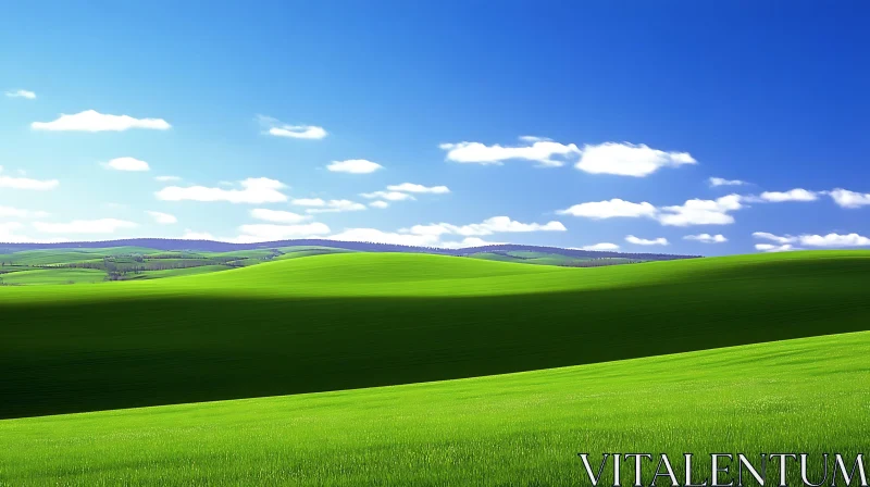 AI ART Rolling Green Hills and Azure Sky