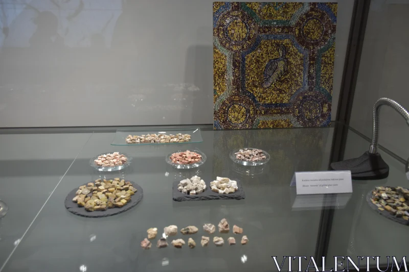 PHOTO Museum Showcase of Mosaic Stones and Art Piece