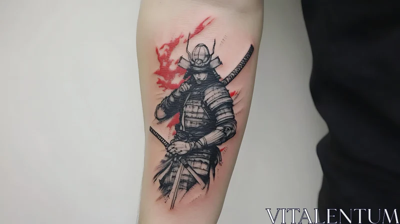 Traditional Samurai Tattoo Art AI Image