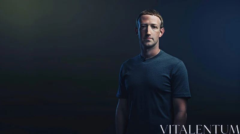 Mark Zuckerberg in Blue Light AI Image