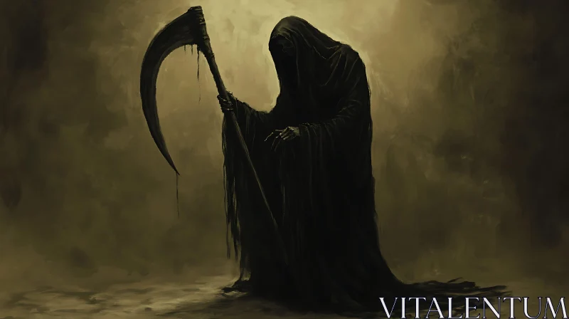 AI ART Shrouded Reaper with Scythe