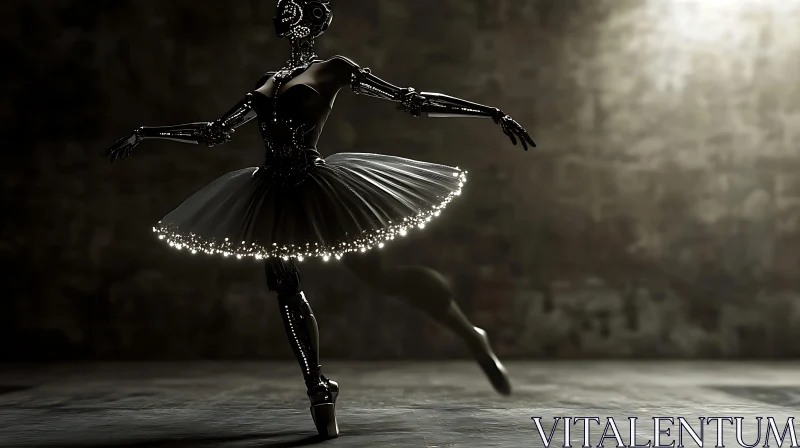 Cyber Ballet in a Dark Arena AI Image