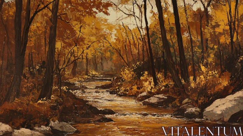 AI ART Autumn Forest Landscape