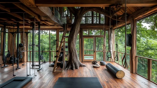 Treehouse Gym with Forest View