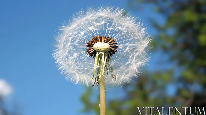 AI ART Ethereal Dandelion Seedhead Close-Up