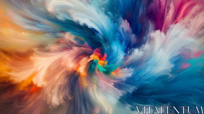 Colorful Abstract Vortex Painting AI Image