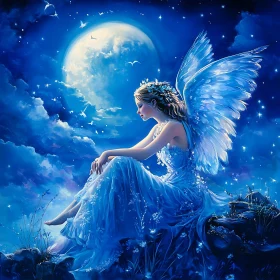 Moonlit Angel in Thought