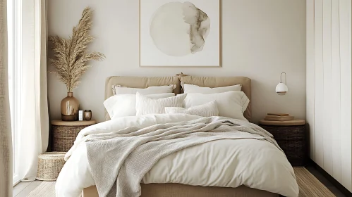 Peaceful Bedroom Design with Pampas Grass