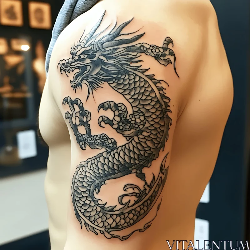 Exquisite Dragon Tattoo Design AI Image