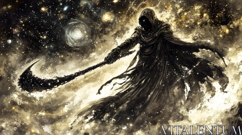 AI ART Grim Reaper in the Galaxy