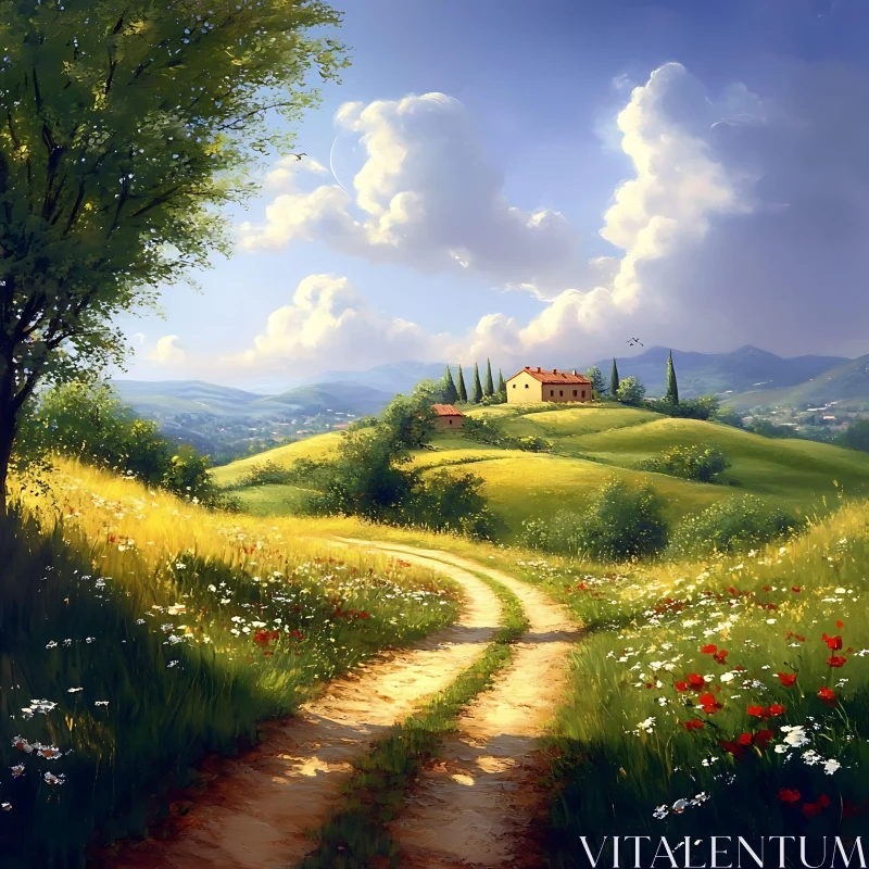 AI ART Picturesque Italian Countryside Scene