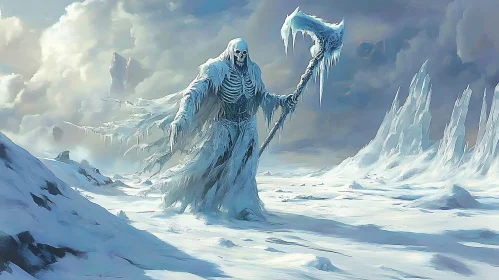 Frozen Scythe Wielder in Winter's Grip