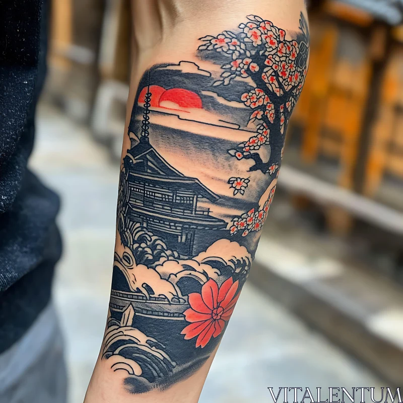 Japanese Forearm Tattoo AI Image