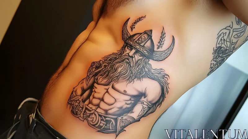 AI ART Intricate Viking Warrior Tattoo