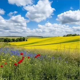 Yellow Flower Field Landscape