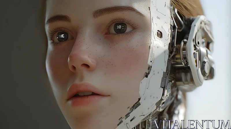 Futuristic Human-Robot Interface AI Image