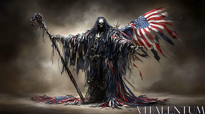 AI ART Death and the American Flag