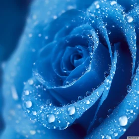 Macro Photography of a Blue Rose Petals with Dew