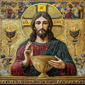 Golden Chalice Mosaic Icon