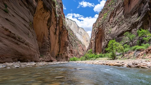 River Flowing Through Majestic Canyon