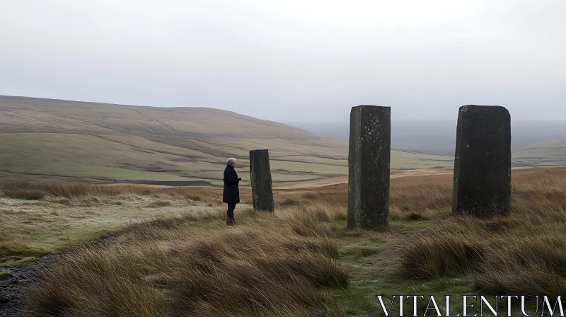 AI ART Standing Stones in Rural Setting