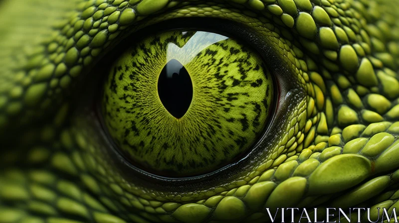 Close-Up of Reptile's Eye: A Captivating Gaze AI Image